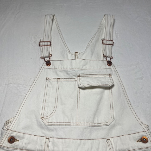 NWT SLVRLAKE + Net Sustain Organic Denim Overalls In Natural White - Picture 4 of 11